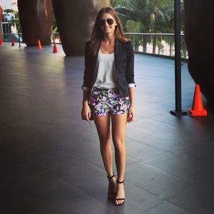 Floral embellished shorts